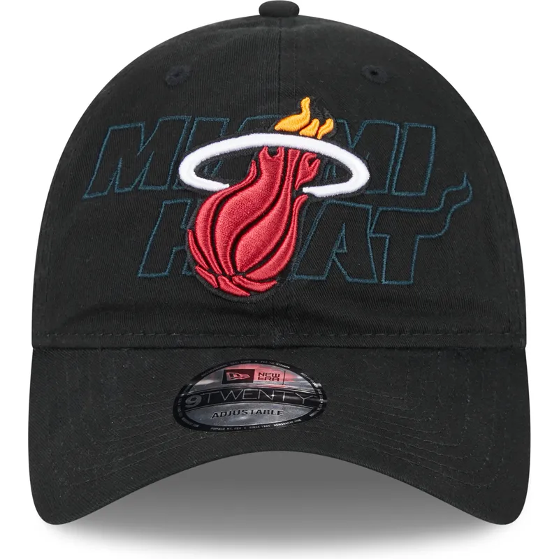 new-era-izvita-periferiya-9twenty-draft-edition-2023-miami-heat-nba-cherna-reguliruema-shapka