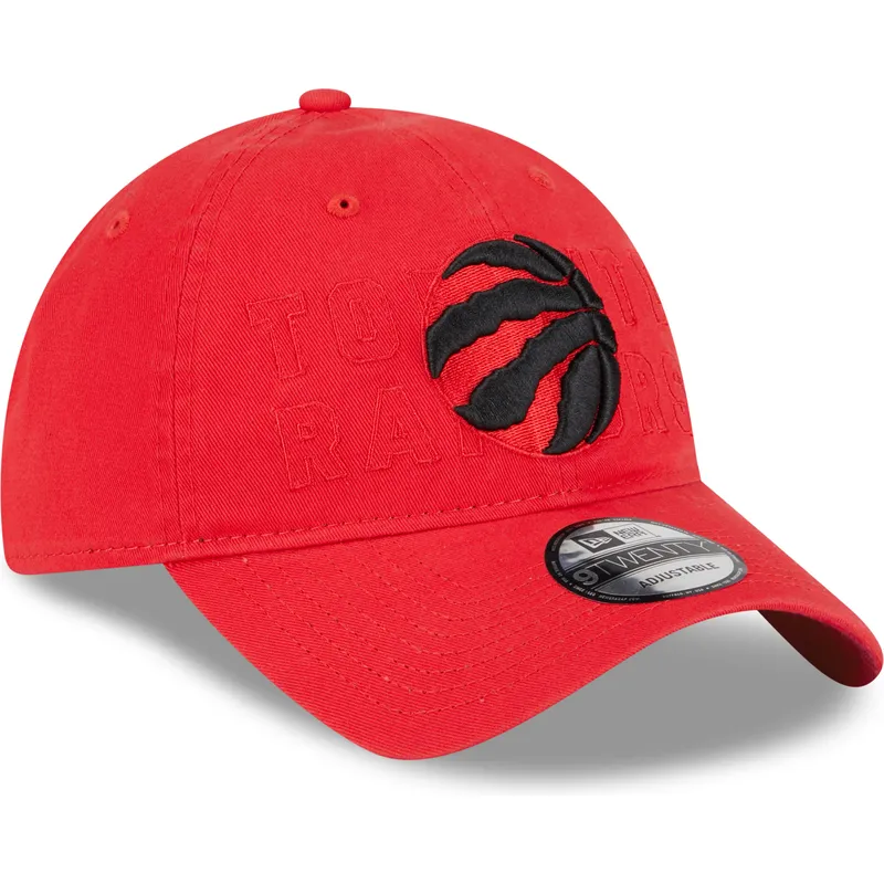 rote-verstellbare-gebogene-kappe-9twenty-draft-edition-2023-der-toronto-raptors-nba-von-new-era