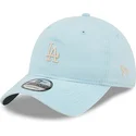 verstellbare-hellblaue-9twenty-kappe-mit-gebogenem-schirm-und-mini-logo-der-los-angeles-dodgers-mlb-von-new-era