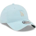 verstellbare-hellblaue-9twenty-kappe-mit-gebogenem-schirm-und-mini-logo-der-los-angeles-dodgers-mlb-von-new-era