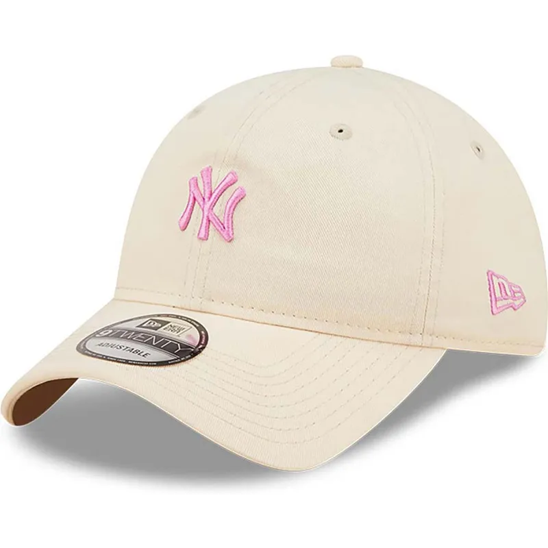shapka-izvita-roza-reguliruem-9twenty-mini-na-new-york-yankees-mlb-ot-new-era