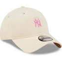 shapka-izvita-roza-reguliruema-9twenty-mini-na-new-york-yankees-mlb-ot-new-era