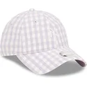 shapka-izvita-violetka-reguliruem-9twenty-gingham-na-new-york-yankees-mlb-ot-new-era