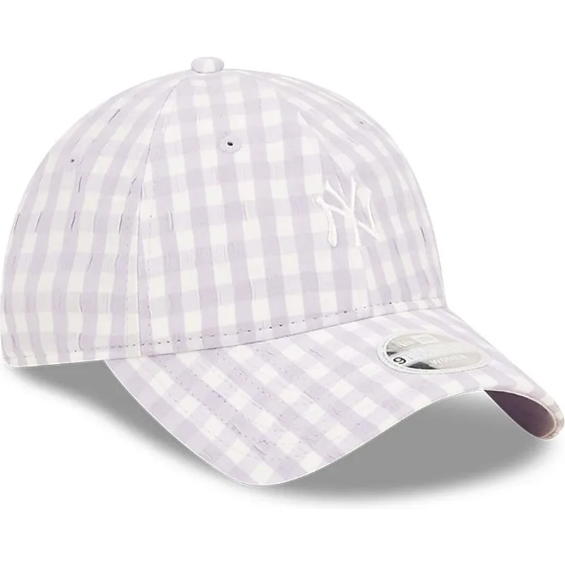 new-era-izvita-periferiya-damska-9twenty-gingham-new-york-yankees-mlb-svetlolilava-reguliruema-shapka