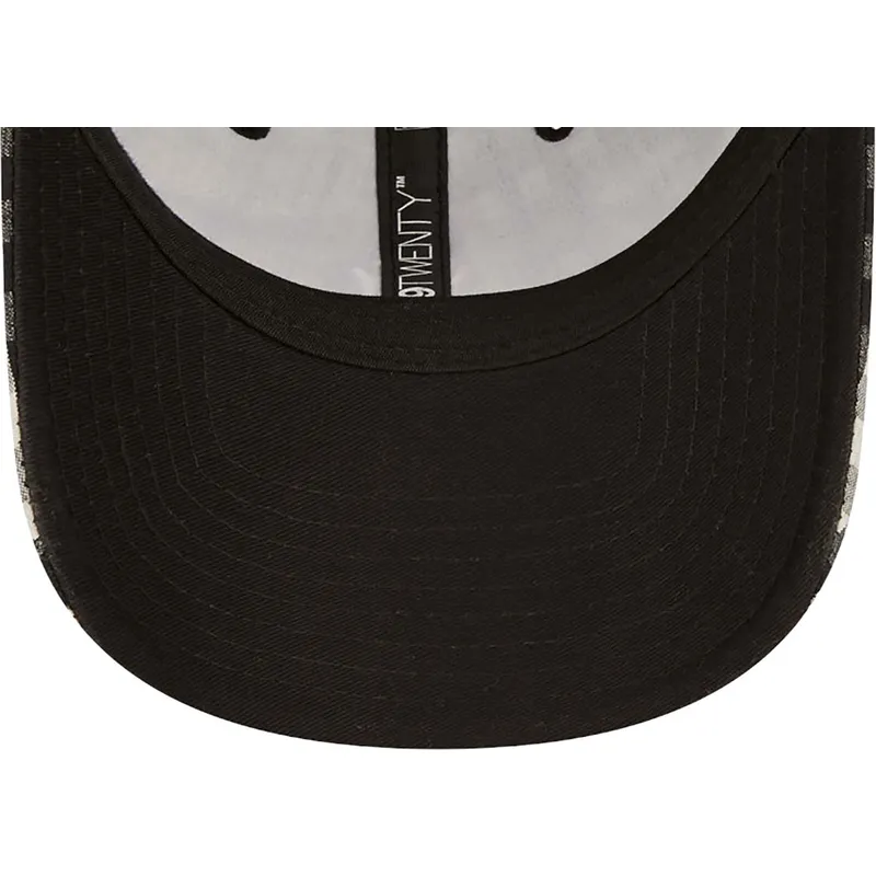 shapka-izvita-cherna-reguliruem-9twenty-gingham-na-new-york-yankees-mlb-ot-new-era