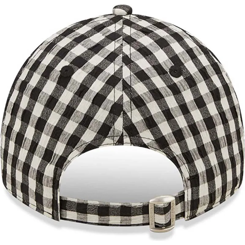 shapka-izvita-cherna-reguliruem-9twenty-gingham-na-new-york-yankees-mlb-ot-new-era