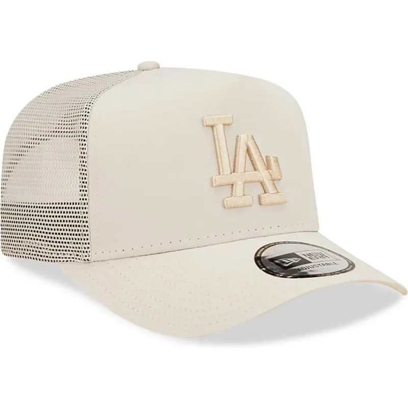 shapka-izvita-traker-bezhov-snapbek-a-frame-tech-ripstop-na-los-angeles-dodgers-mlb-ot-new-era