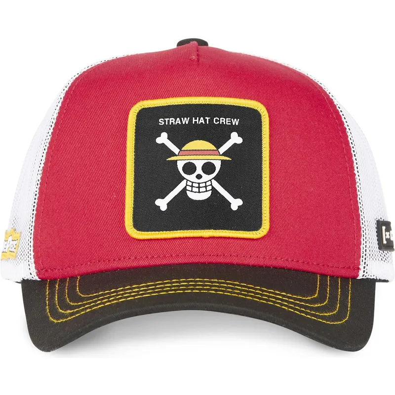 trucker-kasket-rod-hvid-og-sort-straw-hat-pirates-one2-one-piece-fra-capslab