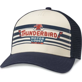 American Needle Thunderbird Motor Lodge Sinclair White and Navy Blue Snapback Trucker Hat