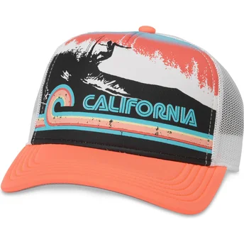 Trucker kasket orange snapback California Riptide Valin fra American Needle