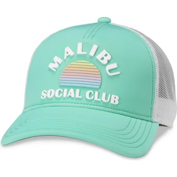 American Needle Malibu Social Club Riptide Valin Зелена и Бяла Шапка Тракер със Закопчалка