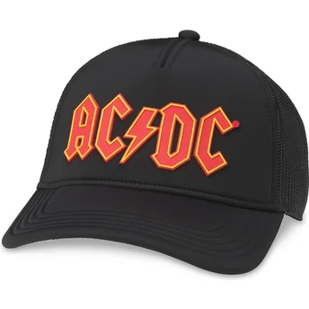 American Needle AC/DC Riptide Valin Черна Шапка Тракер със Закопчалка