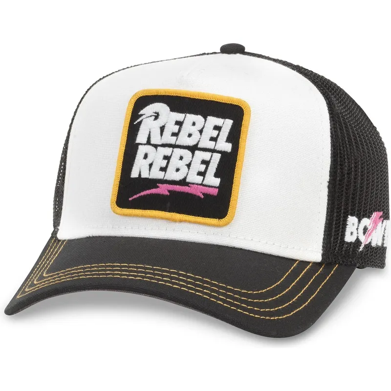 gorra-trucker-hvid-og-sort-snapback-david-bowie-rebel-rebel-valin-fra-american-needle