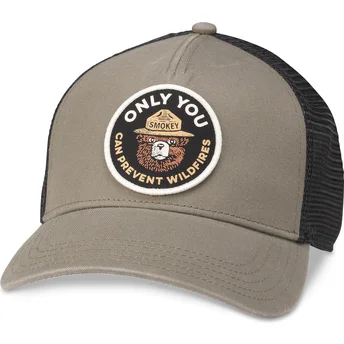 Trucker kasket brun og sort snapback Smokey Bear Valin fra American Needle