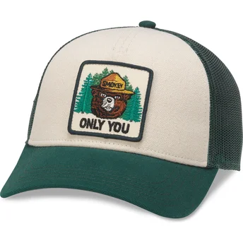 Gorra trucker beige og grøn snapback Smokey Bear Valin...