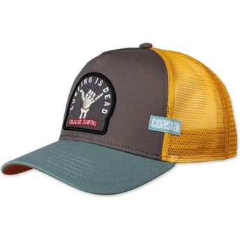 Gorra trucker grå og gul Surfing Is Dead HFT fra Coastal