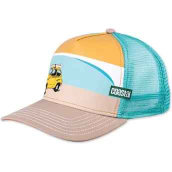 Gorra trucker beige, orange og blå Surfy Car HFT fra Coastal