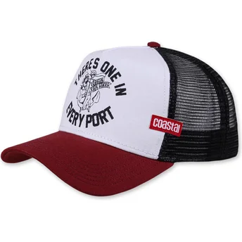 Шапка извита многоцветен snapback на Gorra trucker blanca, negra y roja Theres One In Every Port HFT от Coastal