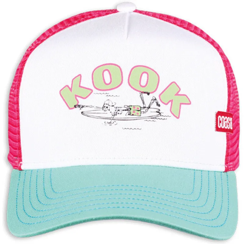 hvid-rod-og-gron-kook-hft-trucker-kasket-fra-coastal