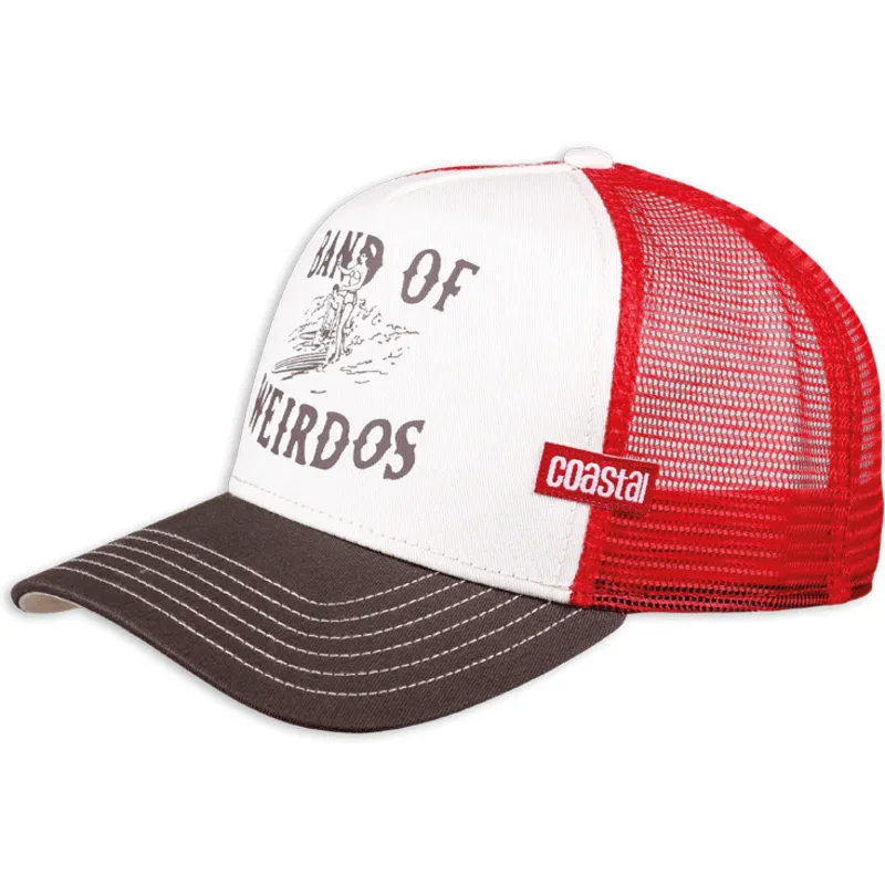 hvid-rod-og-brun-trucker-kasket-band-of-weirdos-hft-fra-coastal