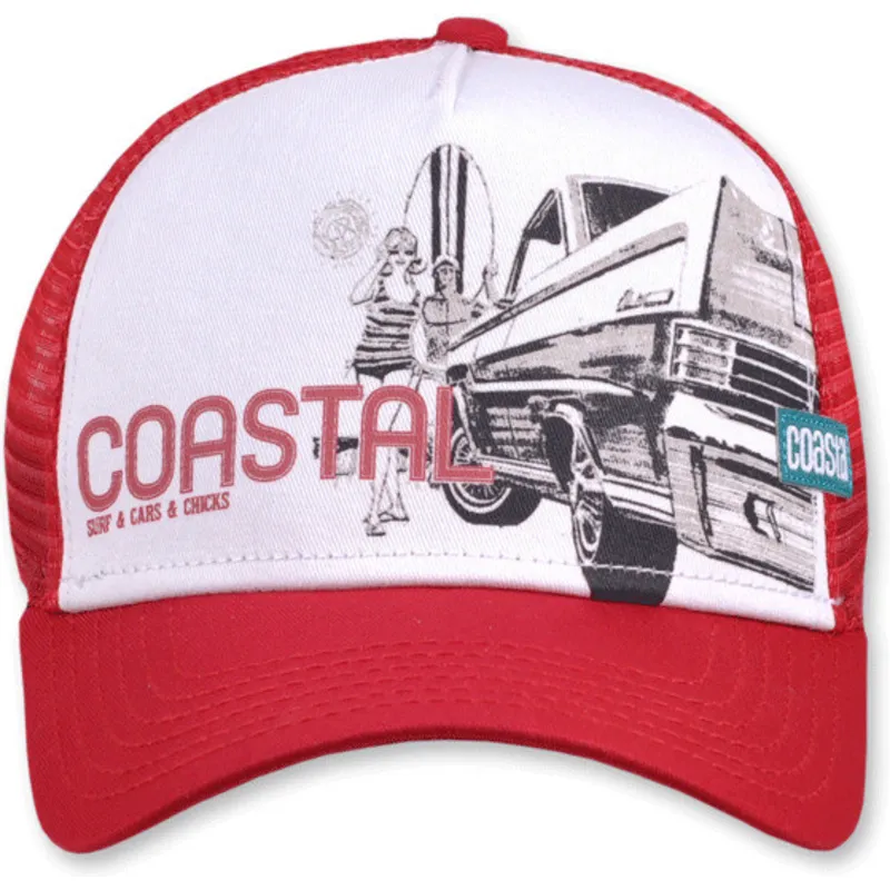 shapka-ploska-traker-chervena-snapbek-surf-cars-chicks-hft-ot-coastal
