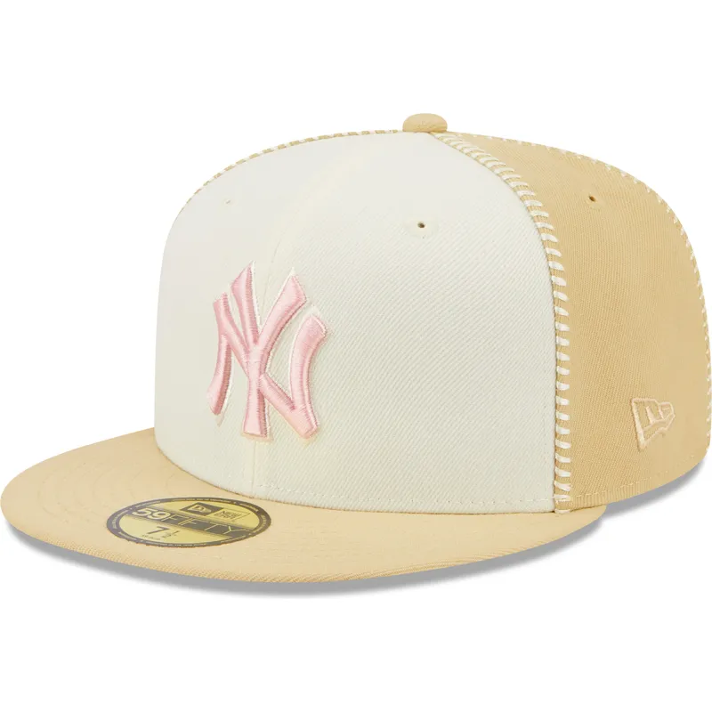 shapka-ploska-bezhov-prilepnala-rosa-59fifty-seam-stitch-na-new-york-yankees-mlb-ot-new-era