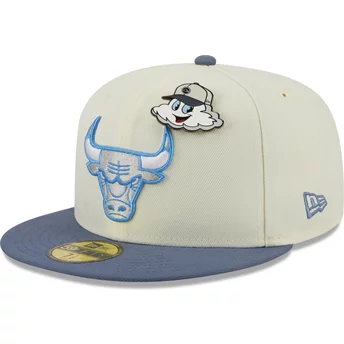 New Era Flat Brim 59FIFTY The Elements Air Pin Chicago Bulls NBA Grey and Blue Fitted Cap
