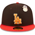 flad-brun-og-rod-justeret-59fifty-the-elements-fire-pin-kasket-fra-los-angeles-dodgers-mlb-af-new-era
