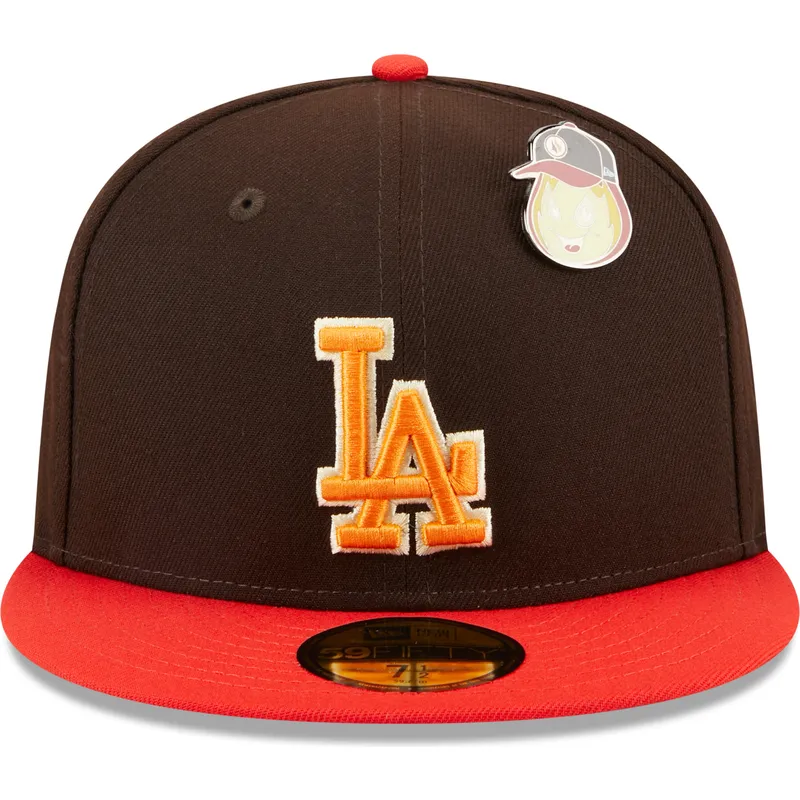 new-era-ploska-kozirka-59fifty-the-elements-fire-pin-los-angeles-dodgers-mlb-kafyava-i-chervena-prilepnala-shapka
