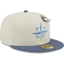 59fifty-the-elements-air-pin-seattle-mariners-mlb-gra-og-bla-justerbar-flad-kasket-fra-new-era