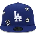 blaue-flache-fitted-kappe-59fifty-sunlight-pop-der-los-angeles-dodgers-mlb-von-new-era