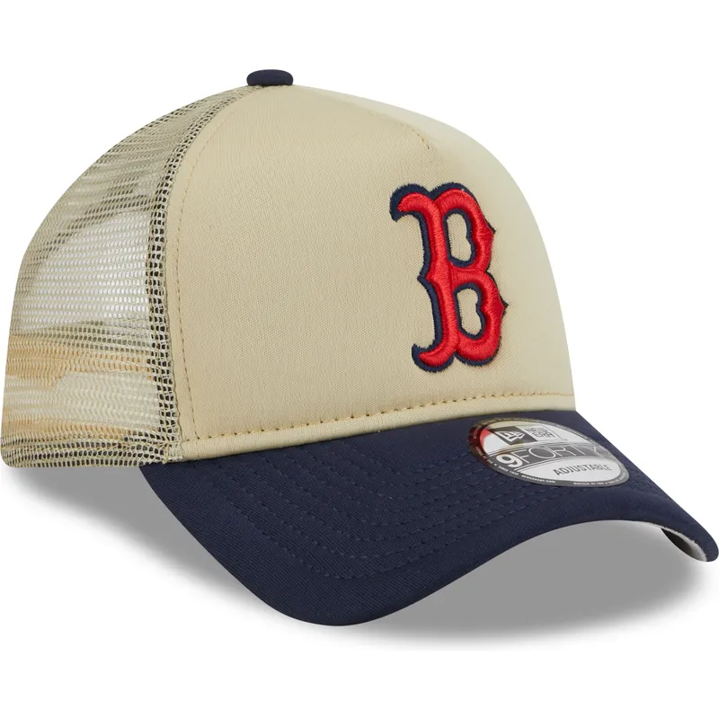 shapka-izvita-traker-bezhov-snapbek-9forty-a-frame-all-day-na-boston-red-sox-mlb-ot-new-era