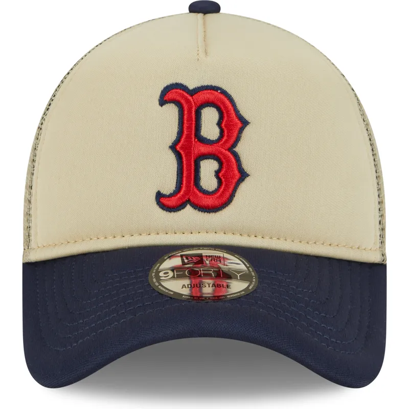 shapka-izvita-traker-bezhov-snapbek-9forty-a-frame-all-day-na-boston-red-sox-mlb-ot-new-era
