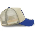 beige-blaue-9forty-a-frame-all-day-trucker-cap-der-los-angeles-dodgers-mlb-von-new-era