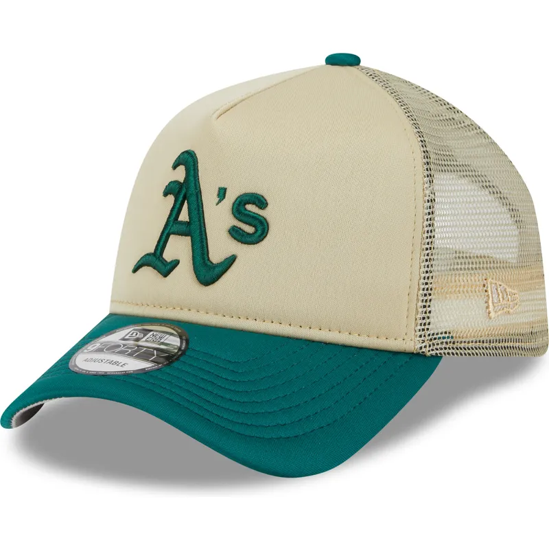 shapka-izvita-traker-bezhov-snapbek-9forty-a-frame-all-day-na-oakland-athletics-mlb-ot-new-era