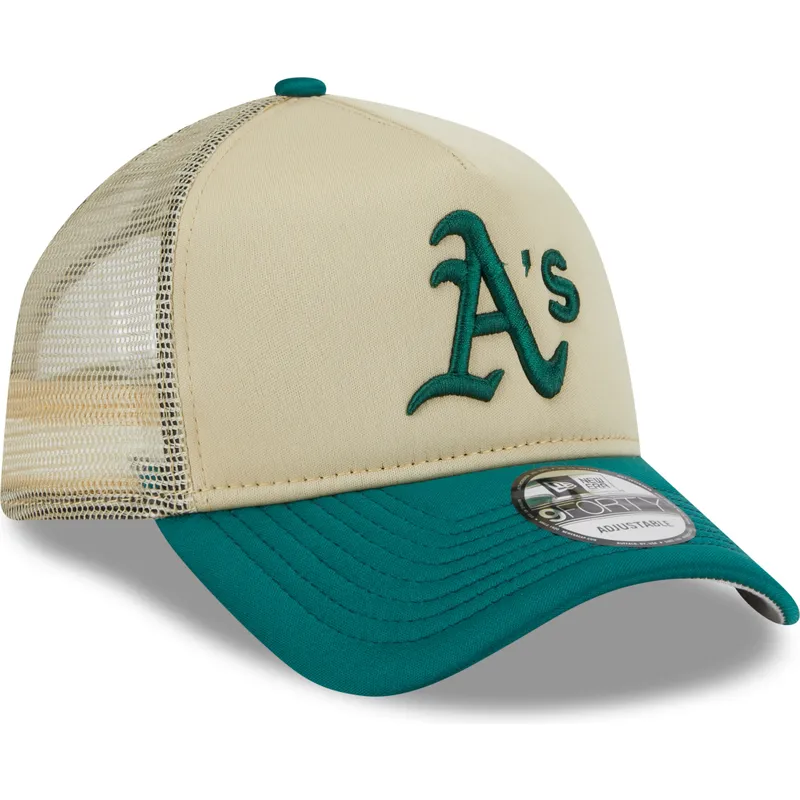 shapka-izvita-traker-bezhov-snapbek-9forty-a-frame-all-day-na-oakland-athletics-mlb-ot-new-era