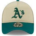 shapka-izvita-traker-bezhov-snapbek-9forty-a-frame-all-day-na-oakland-athletics-mlb-ot-new-era