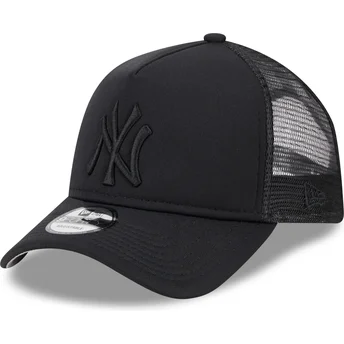 Sort trucker-kasket med sort logo 9FORTY A Frame All Day Trucker fra New York Yankees MLB fra New Era