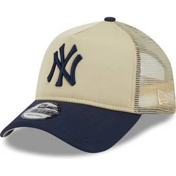 casquette-trucker-beige-et-bleue-marine-9forty-a-frame-all-day-trucker-new-york-yankees-mlb-new-era