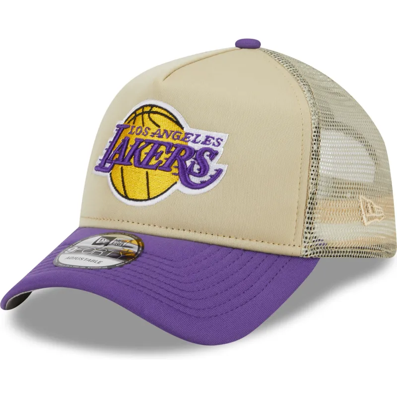 shapka-izvita-traker-bezhov-snapbek-9forty-a-frame-all-day-na-los-angeles-lakers-nba-ot-new-era