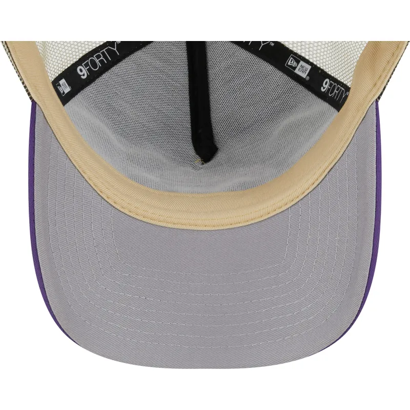 shapka-izvita-traker-bezhov-snapbek-9forty-a-frame-all-day-na-los-angeles-lakers-nba-ot-new-era