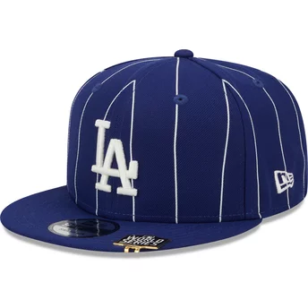 Gorra plana azul snapback 9FIFTY Pinstripe Visor Clip de Los Angeles Dodgers MLB de New Era