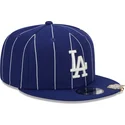 flad-bla-snapback-kasket-9fifty-pinstripe-visor-clip-fra-los-angeles-dodgers-mlb-fra-new-era