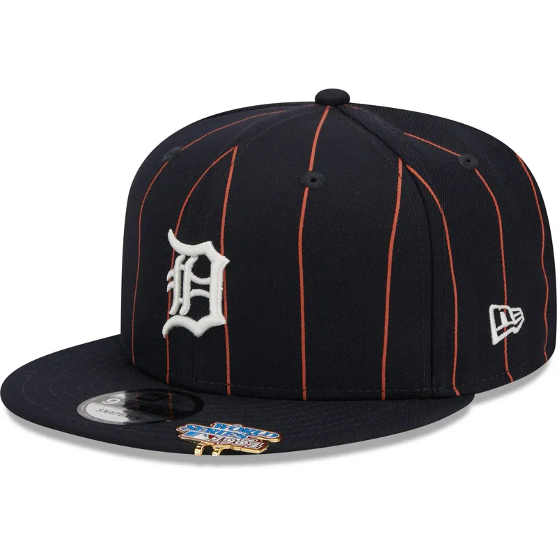 shapka-ploska-tmnosin-snapbek-9fifty-pinstripe-visor-clip-na-detroit-tigers-mlb-ot-new-era