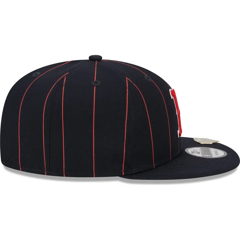marinebla-flat-snapback-kasket-9fifty-pinstripe-visor-clip-fra-boston-red-sox-mlb-fra-new-era