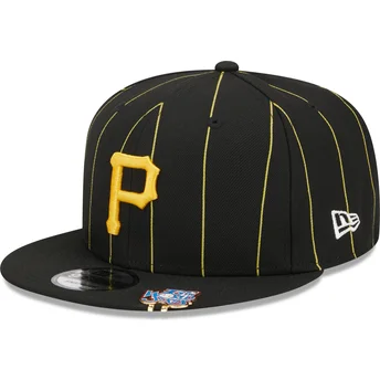 Sort flat snapback 9FIFTY kasket med Pinstripe Visor Clip fra Pittsburgh Pirates MLB fra New Era