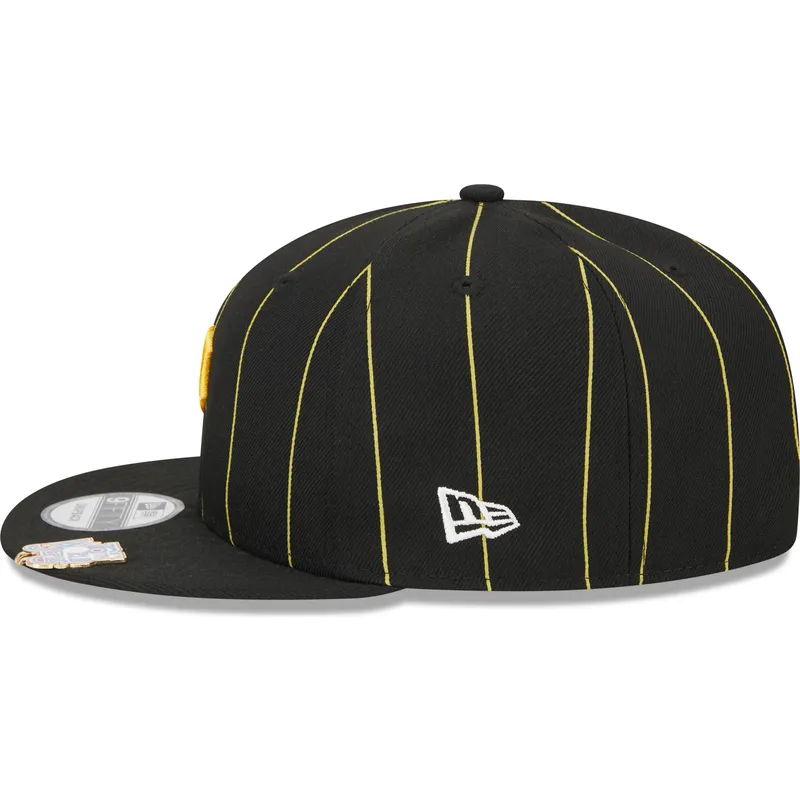 sort-flat-snapback-9fifty-kasket-med-pinstripe-visor-clip-fra-pittsburgh-pirates-mlb-fra-new-era