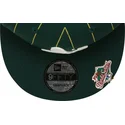 shapka-ploska-zelena-snapbek-9fifty-pinstripe-visor-clip-na-oakland-athletics-mlb-ot-new-era