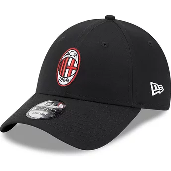 Casquette courbée noire ajustable 9FORTY Core AC Milan Serie A New Era