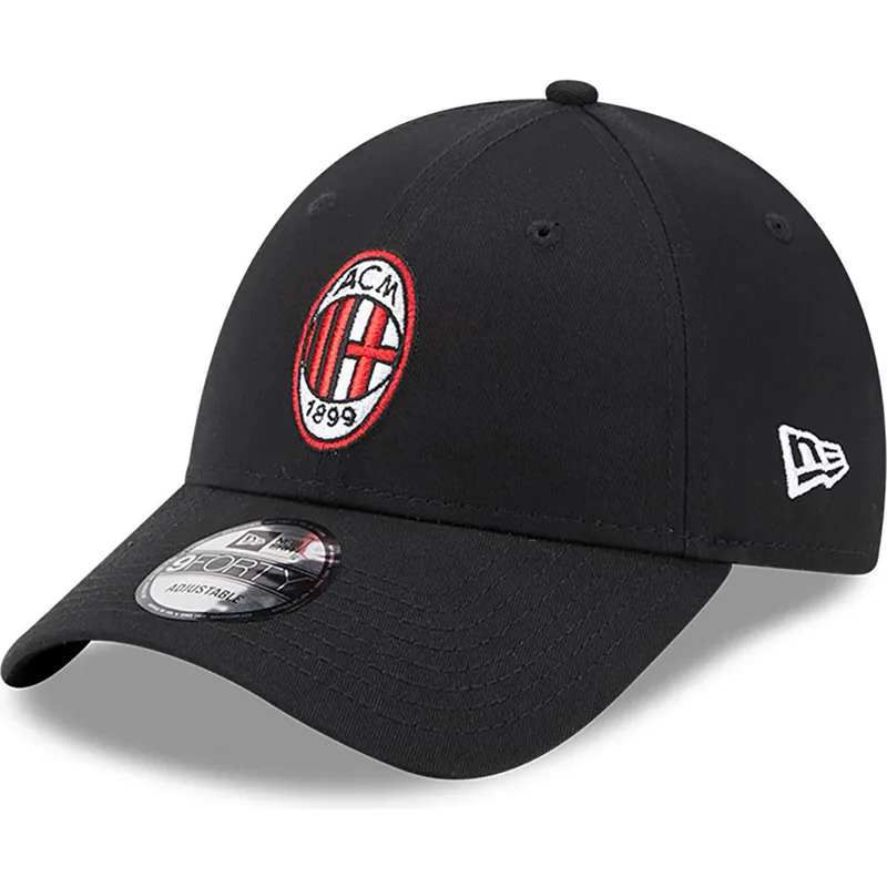 shapka-izvita-cherna-reguliruem-9forty-core-na-ac-milan-serie-a-ot-new-era